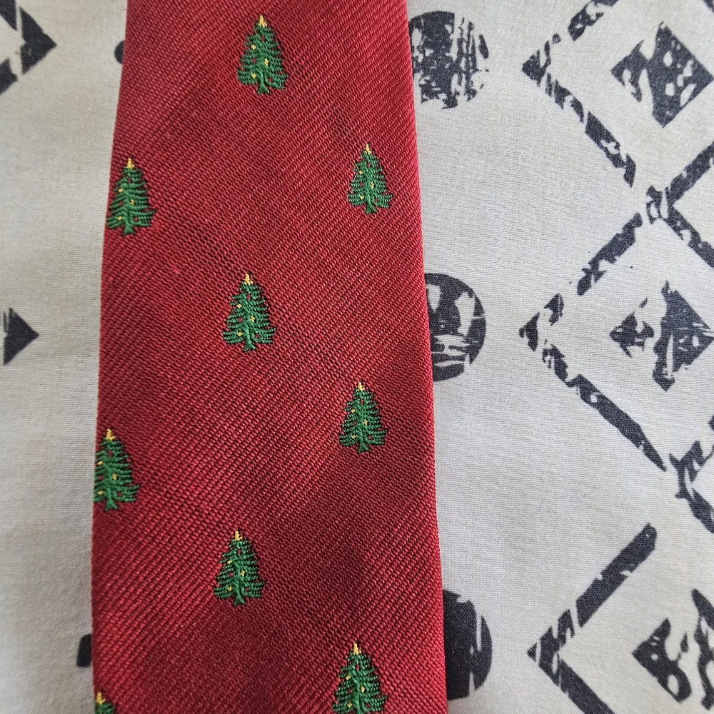 Kids Christmas Tree Patterned Adjustible Zipper Tie